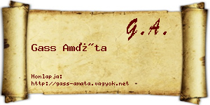 Gass Amáta névjegykártya